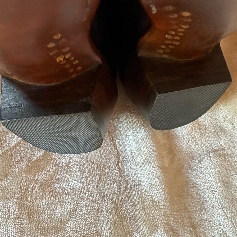 RARE VTG Lucchese Classics Buffalo Teak Buff Triad Cowboy Boots Womens 8 B - Picture 10 of 13